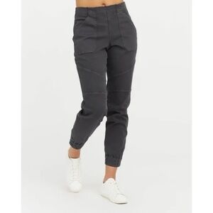 Spanx Stretch Twill Cargo Jogger in Washed Black Size S